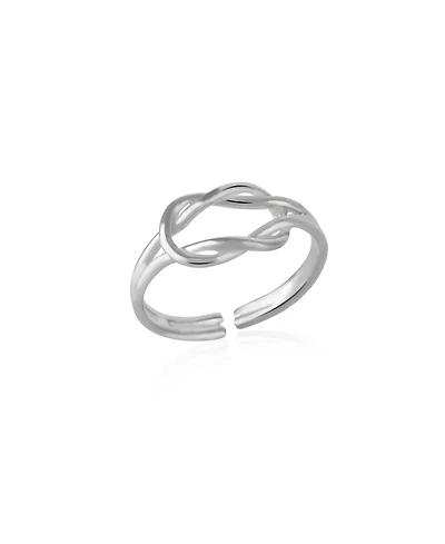 Spero London Knot Sterling Silver Adjustable Ring