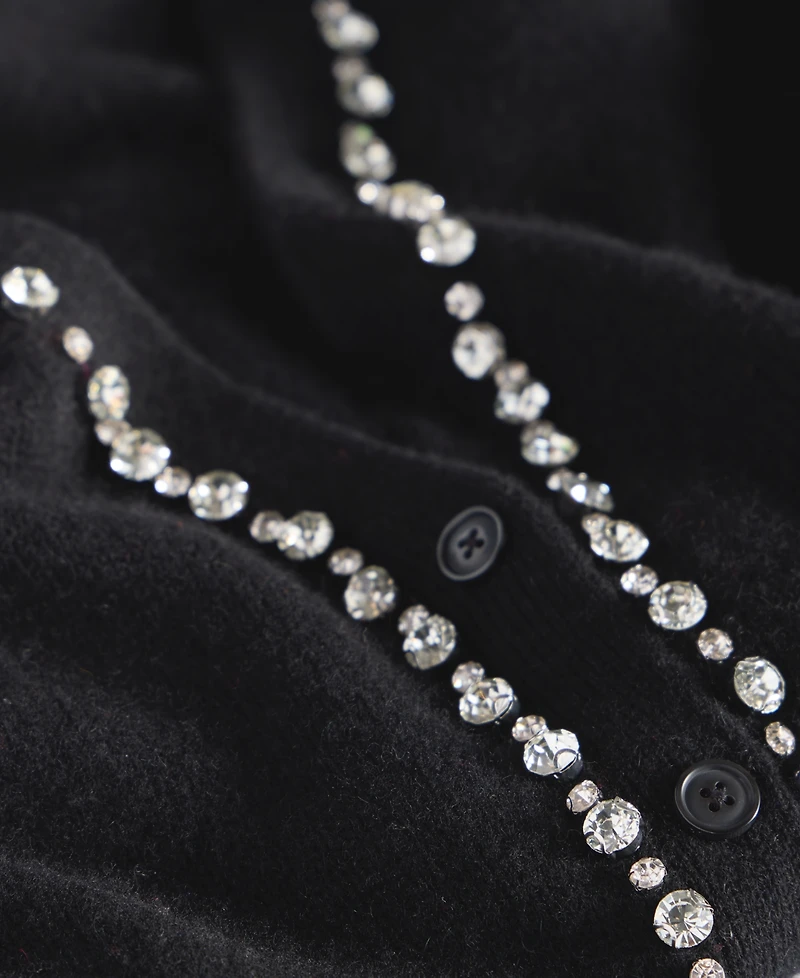 Charter Club Women's 100% Cashmere V-Neck Rhinestone Cardigan, Macy's Exclusive