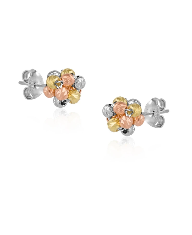 Spero London Sterling Silver Dorissa Beaded Stud Earring