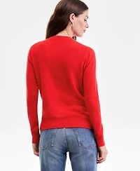 Charter Club Women's 100% Cashmere Embellished Bow Sweater, Macy's Exclusive