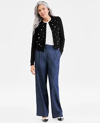 Charter Club Women's 100% Cashmere Embellished Cable-Knit Cardigan, Macy's Exclusive