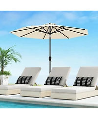 9 Ft Outdoor Market Patio Table Umbrella Push Button Tilt Crank Lift