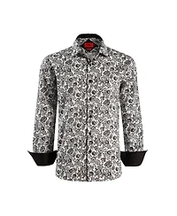 Elie Balleh Big Boys White Slim Fit Paisley Print Shirt