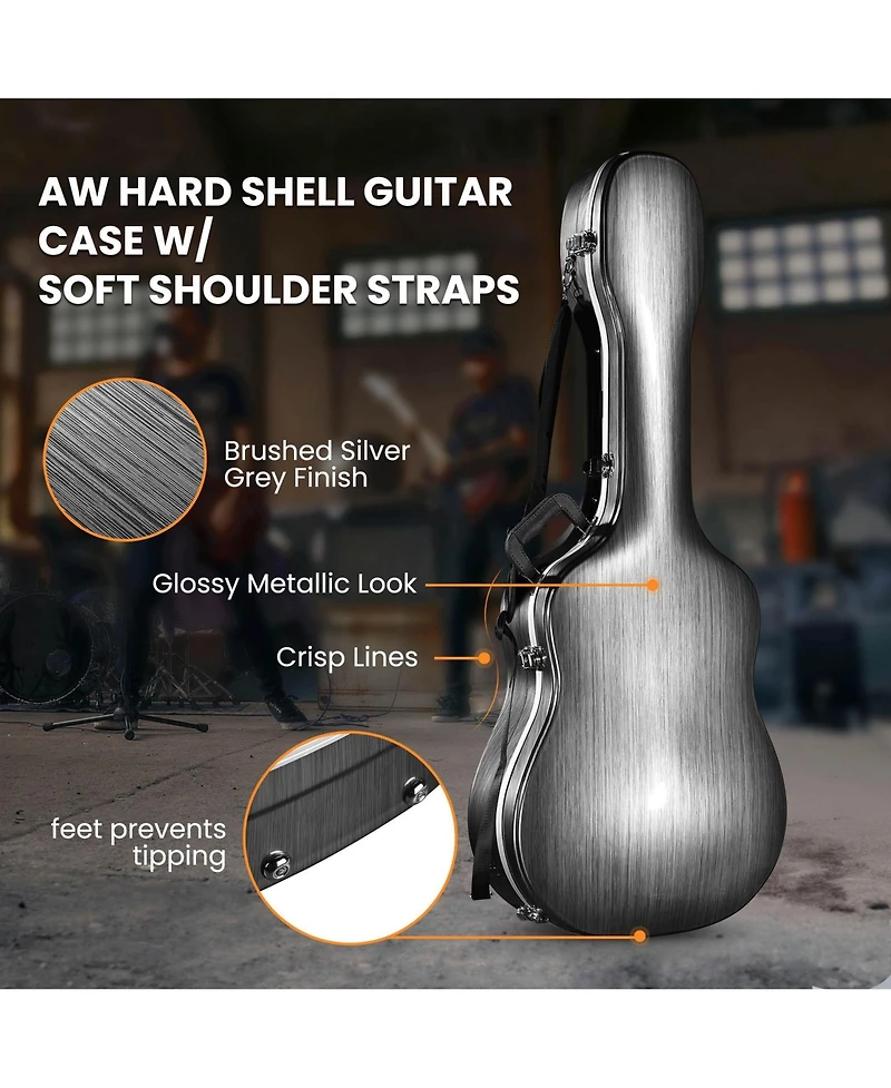 Yescom Abs Acoustic Guitar Case Hard with Backpack Straps Dreadnought Hardshell for Airline Travel