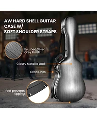 Yescom Abs Acoustic Guitar Case Hard with Backpack Straps Dreadnought Hardshell for Airline Travel