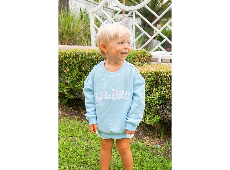 Bits & Bows Boys Lil Bro Cotton Crewneck Sweatshirt
