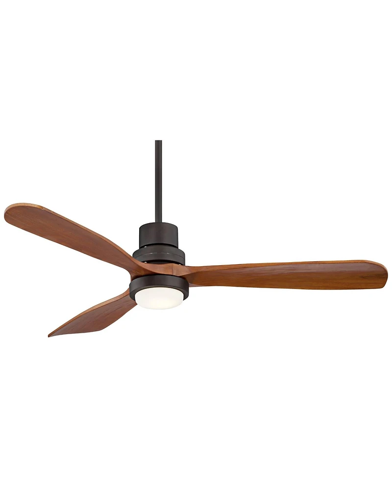 52" Casa Vieja Delta-Wing Dc Modern Indoor Outdoor Ceiling Fan with Led Light Oil Rubbed Bronze Solid Wood Damp Rated for Patio Exterior House Ho