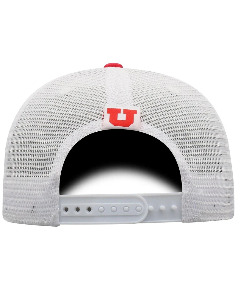 Top of the World Men's Red/White Utah Utes Victory Baseline Adjustable Trucker Hat