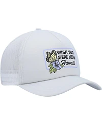 Rvca Women's Gray Wish You Were Here Foam Trucker Snapback Hat