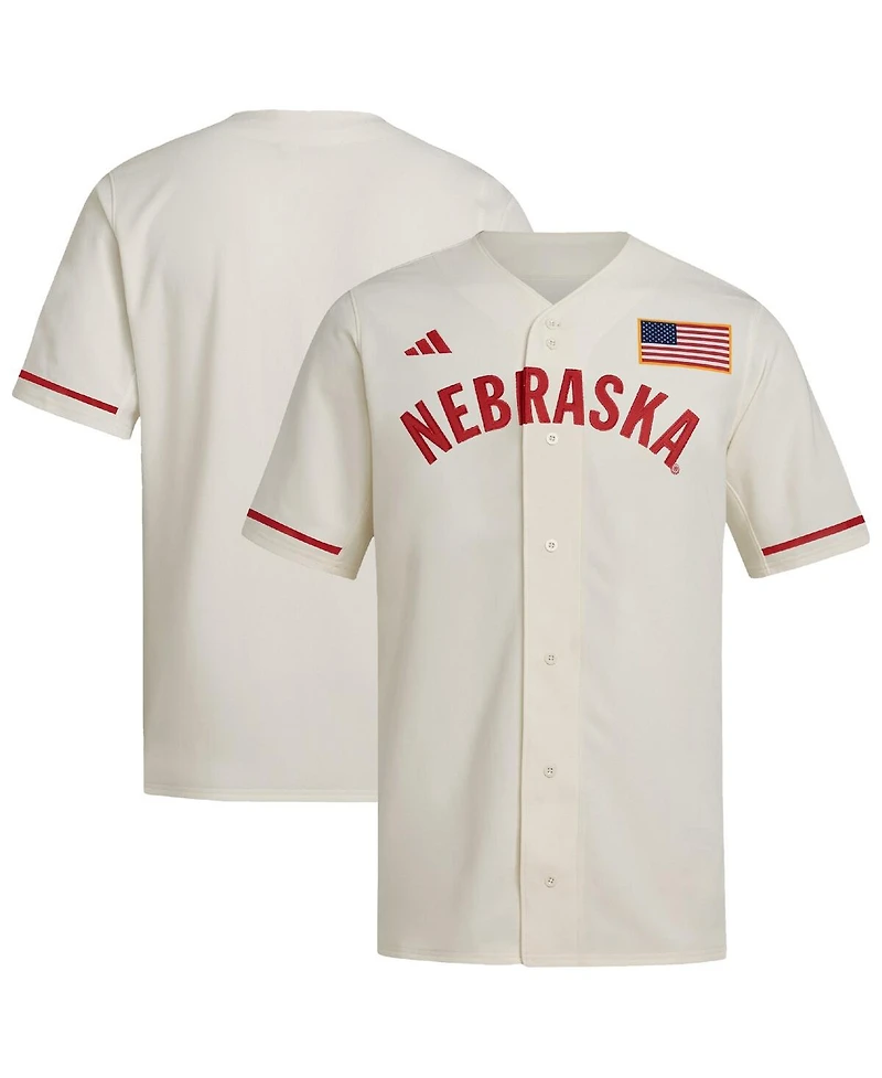 Adidas Men's Cream Nebraska Huskers Replica Baseball Jersey
