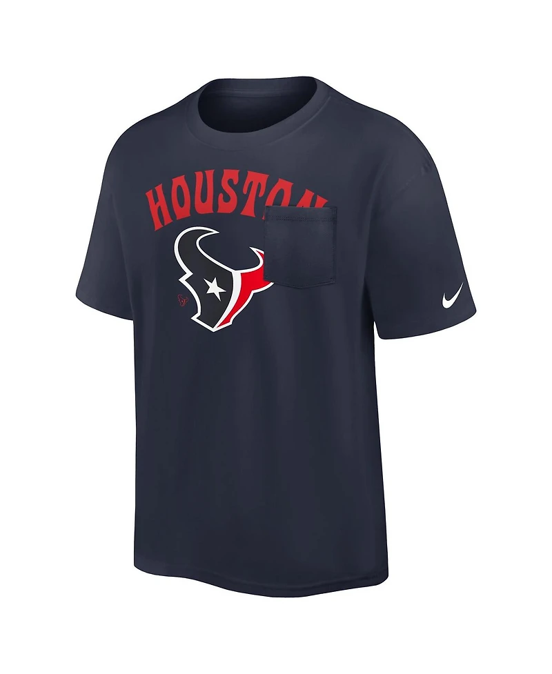Nike Men's Navy Houston Texans Rewind Heavy Max 90 Pocket T-Shirt