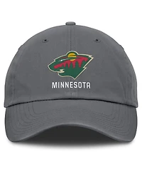 Fanatics Men's Charcoal Minnesota Wild Washed Adjustable Hat