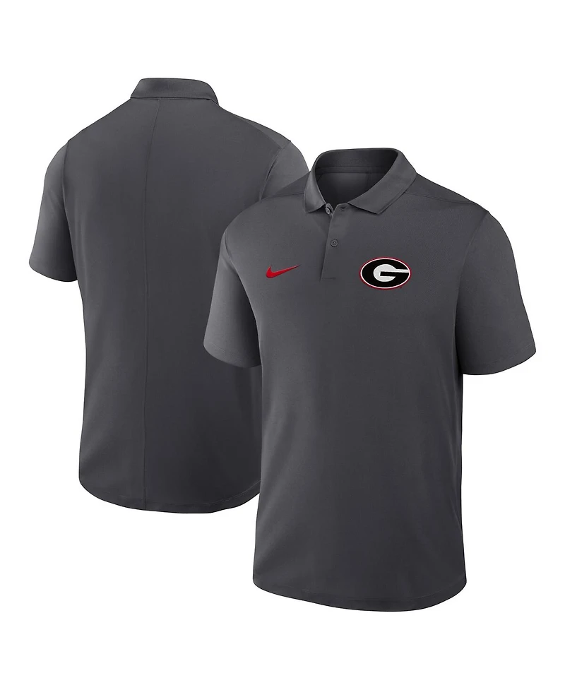 Nike Men's Anthracite Georgia Bulldogs Primetime Victory Primary Logo Performance Polo Shirt