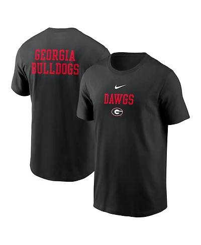 Nike Men's Black Georgia Bulldogs 2-Hit Stacked T-Shirt