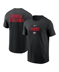 Nike Men's Black Georgia Bulldogs 2-Hit Stacked T-Shirt