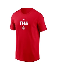 Nike Men's Scarlet Ohio State Buckeyes 2-Hit Stacked T-Shirt
