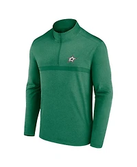 Logo Athletic Men's Heather Kelly Green Dallas Stars Head-to-Head Raglan Quarter-Zip Sweatshirt
