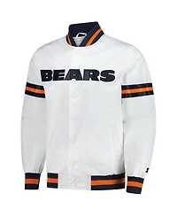 Starter Men's White Chicago Bears Scout Full-Snap Varsity Jacket