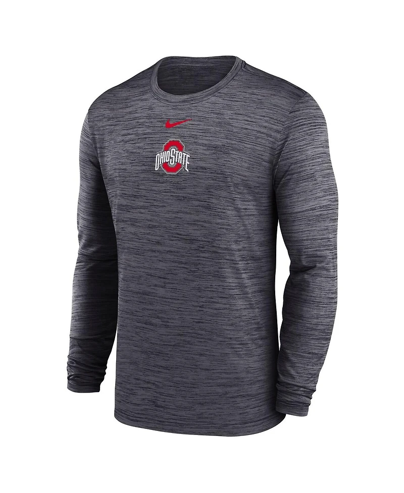 Nike Men's Black Ohio State Buckeyes 2025 Sideline Velocity Performance Long Sleeve T-Shirt