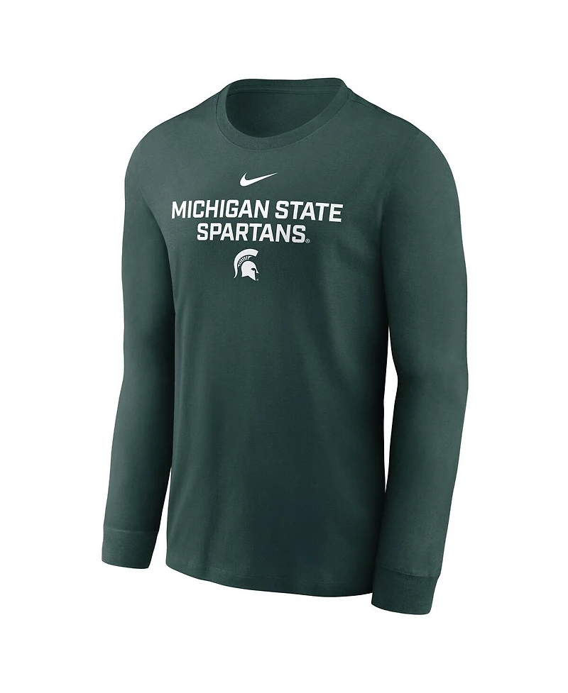 Nike Men's Green Michigan State Spartans 2025 Sideline Performance Long Sleeve T-Shirt