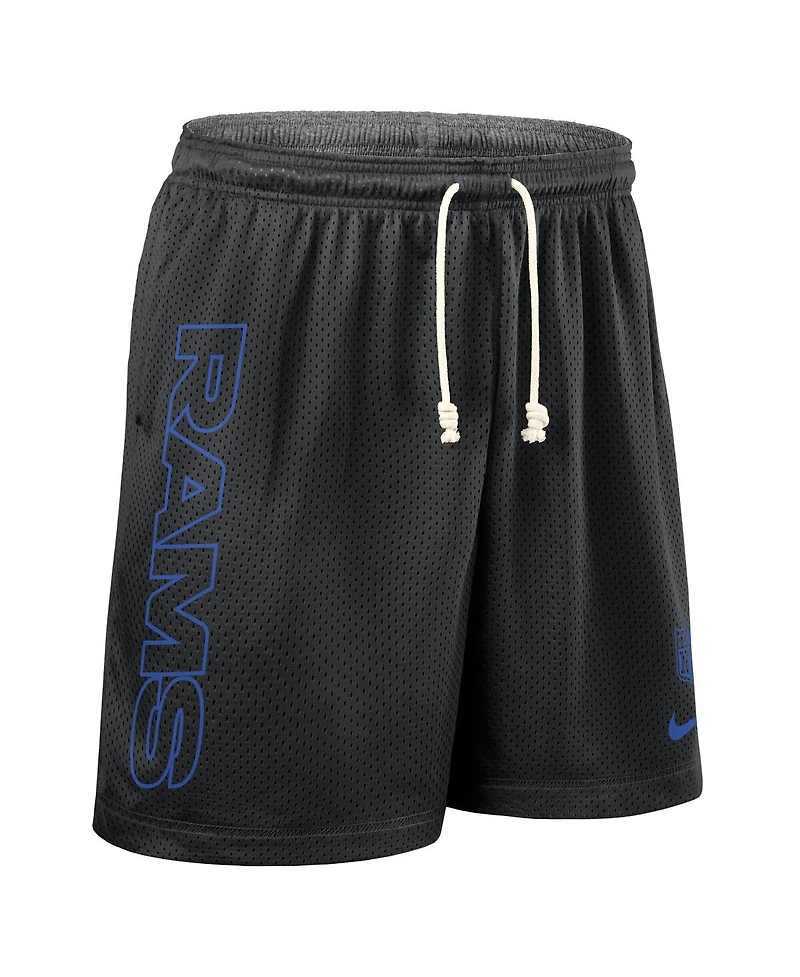 Nike Men's Black Los Angeles Rams Sideline Reversible Performance Shorts