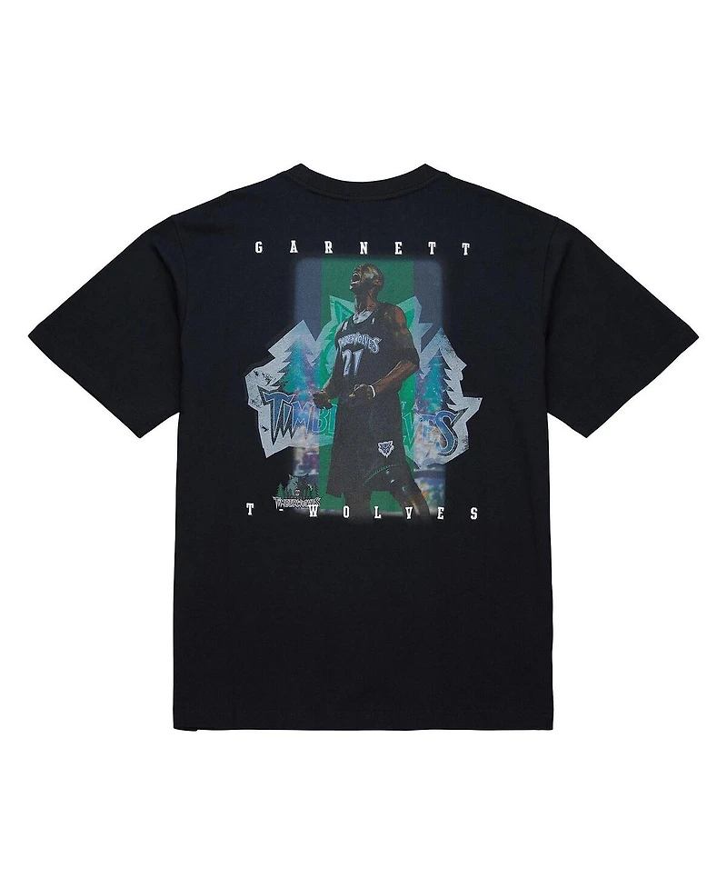 Mitchell & Ness Men's Kevin Garnett Black Minnesota Timberwolves Hardwood Classics Nba Legends T-Shirt