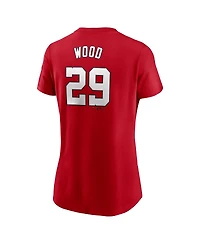 Nike Women's James Wood Red Washington Nationals Fuse Name Number T-Shirt
