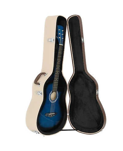 Acoustic Guitar Case Hard Dreadnought 41 Inch Carrying Wooden Hardshell with Lock for Airline Travel