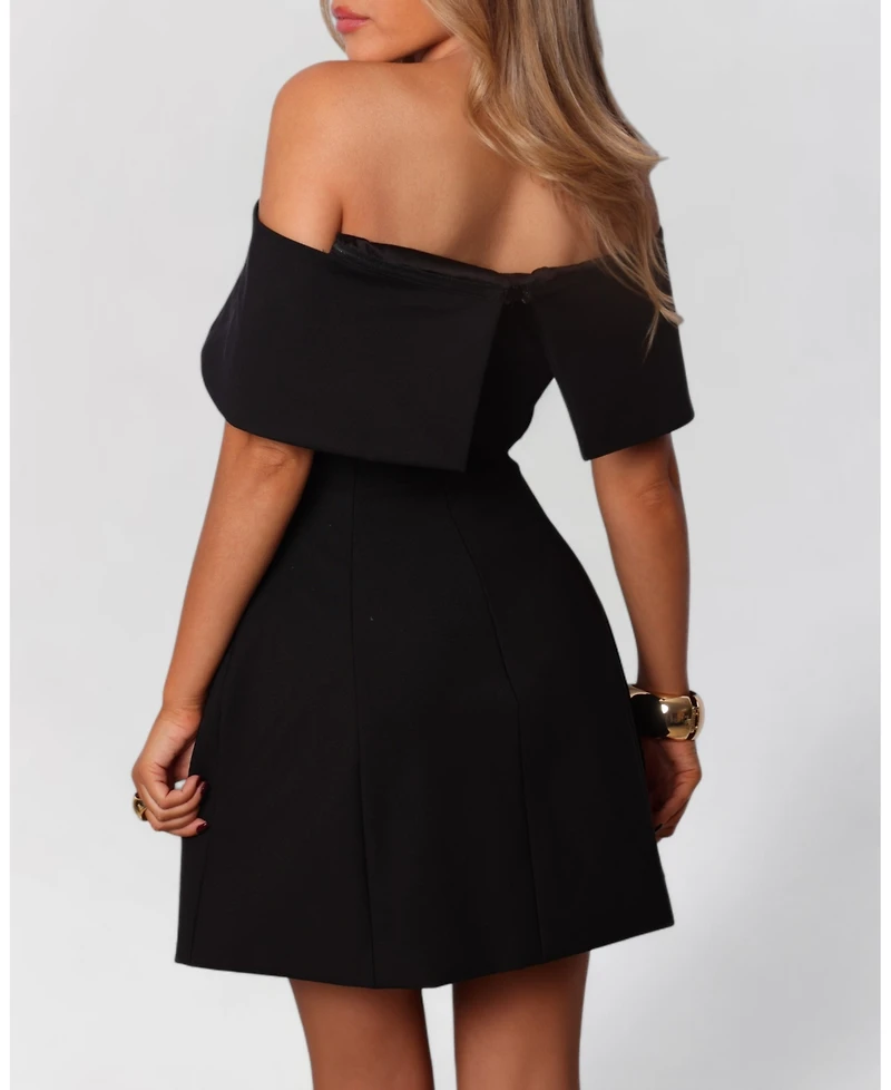 Heiress Beverly Hills Women's Strapless Off The Shoulder A-Line Mini Dress