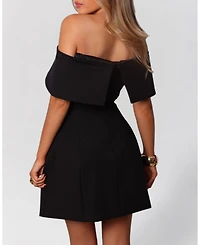 Heiress Beverly Hills Women's Strapless Off The Shoulder A-Line Mini Dress