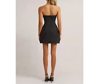 Heiress Beverly Hills Women's Strapless A Line Pocket Mini Dress