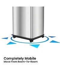 iTouchless Stainless Steel Sensor Trash Can with Wheels and AbsorbX Odor Filter 13 Gallon Silver