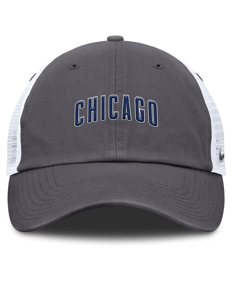 Nike Men's Gray Chicago Cubs Wordmark Club Adjustable Trucker Hat