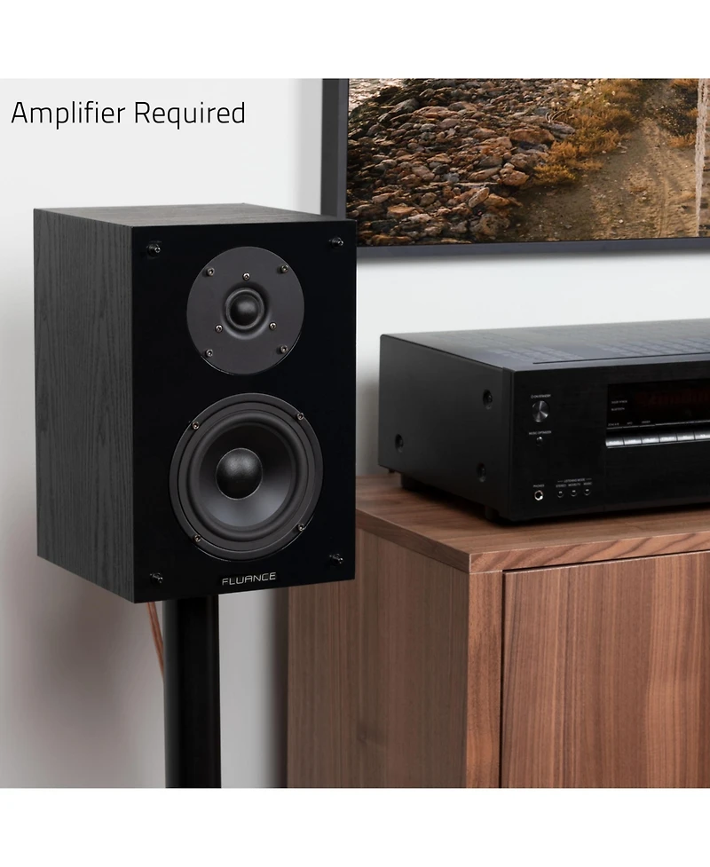 Fluance Elite High Definition 2-Way Bookshelf Surround Sound Speakers for 2-Channel Stereo Listening or Home Theater System