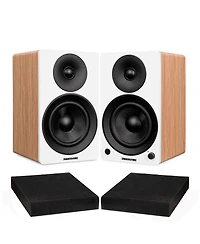 Fluance Ai41 Lucky Bamboo Powered 2.0 Stereo Bookshelf Speakers with 5" Drivers, 90W Amplifier for Turntable, Tv, Pc and Bluetooth 5 High Den