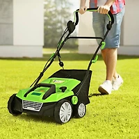 15 Inch 13 Amp Electric Scarifier with Collection Bag and Removable Blades