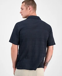 Sun + Stone Men's Alessio Short Sleeve Textured Knit Button-Front Camp Shirt, Exclusively at Macy's
