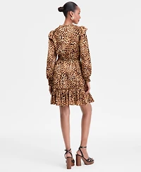 I.n.c. International Concepts Women's Animal-Print Volume-Sleeve Dress, Exclusively at Macy's