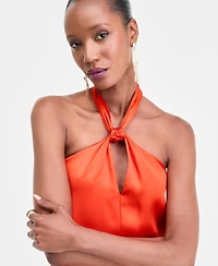 I.n.c. International Concepts Women's Fringe Halter Dress, Exclusively at Macy's