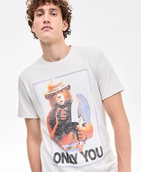 Sun + Stone Men's Short Sleeve Smokey The Bear Graphic T-Shirt, Exclusively at Macy's