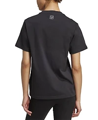 adidas Women's Cotton Animal-Print Logo Crewneck T-Shirt