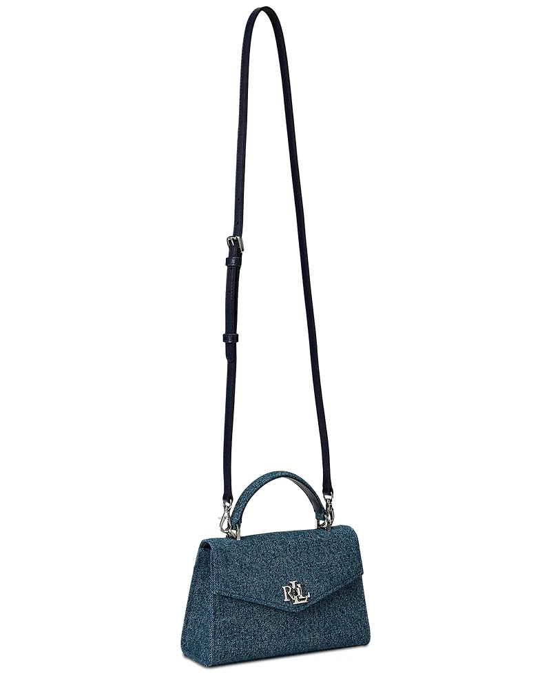 Lauren Ralph Lauren Washed Denim Small Farrah Satchel