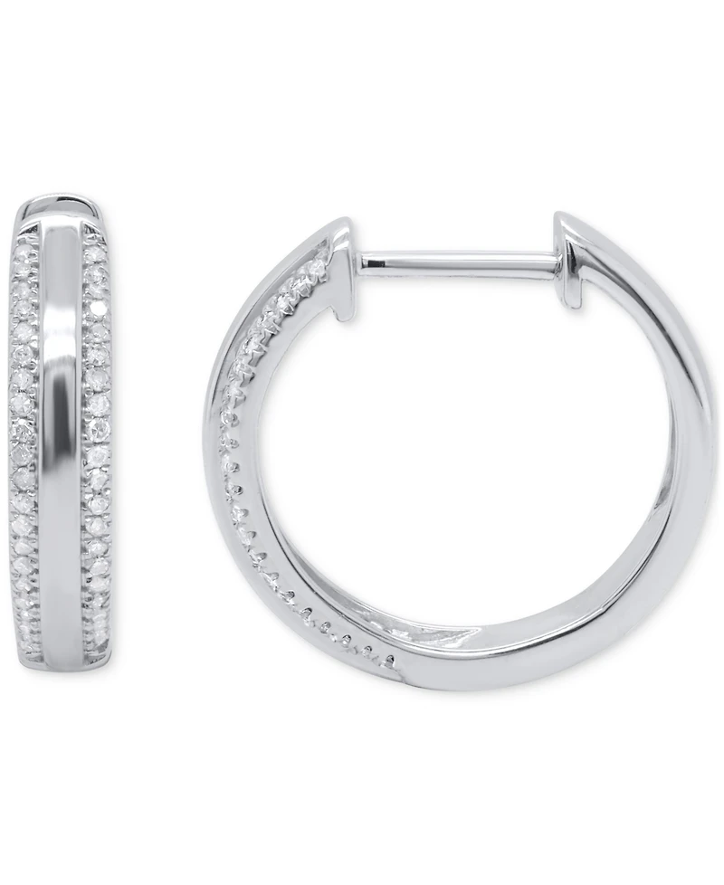 Diamond Hoop Earrings (1/4 ct. t.w.) in 14k Gold-Plated Sterling Silver
