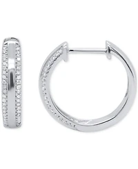 Diamond Hoop Earrings (1/4 ct. t.w.) in 14k Gold-Plated Sterling Silver