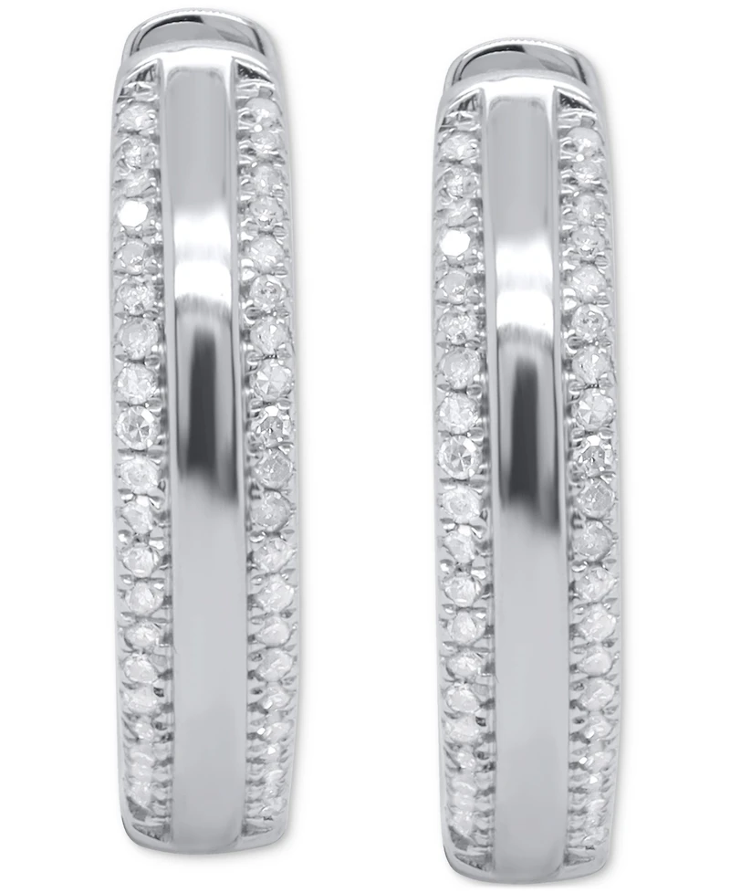 Diamond Hoop Earrings (1/4 ct. t.w.) in 14k Gold-Plated Sterling Silver