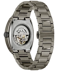 Bulova Men's Maquina Automatic Gray Stainless Steel Bracelet Watch 40mm