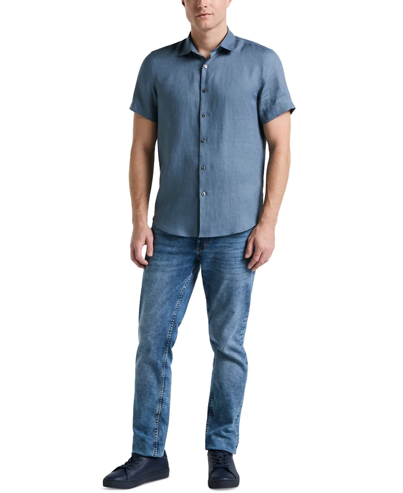 Perry Ellis Men's Solid Linen Shirt