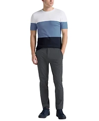 Perry Ellis Men's Color Block Short Sleeve Sweater Crewneck T-shirt