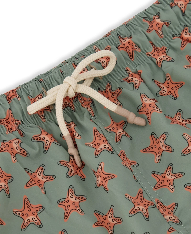 Sunset x Vine Men's Star-Pattern Woven Swim Trunks