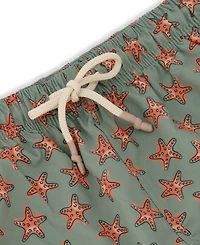 Sunset x Vine Men's Star-Pattern Woven Swim Trunks